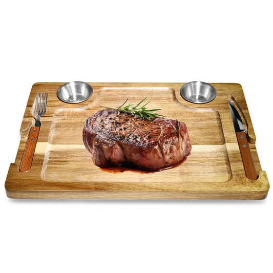 Wood Cutting Board Meal Set