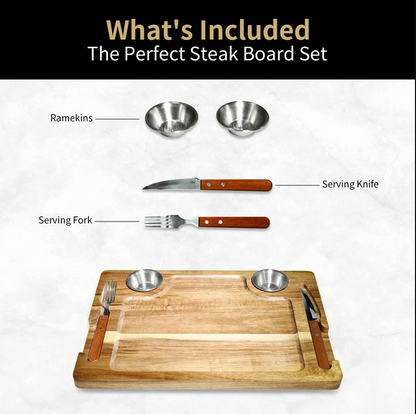 Wood Cutting Board Meal Set