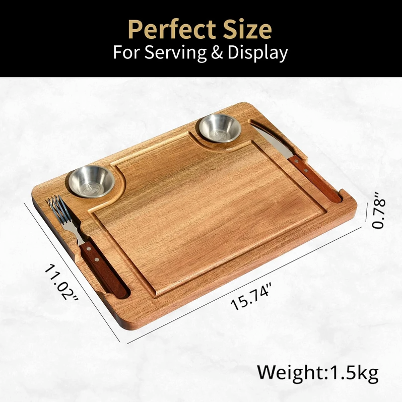 Wood Cutting Board Meal Set