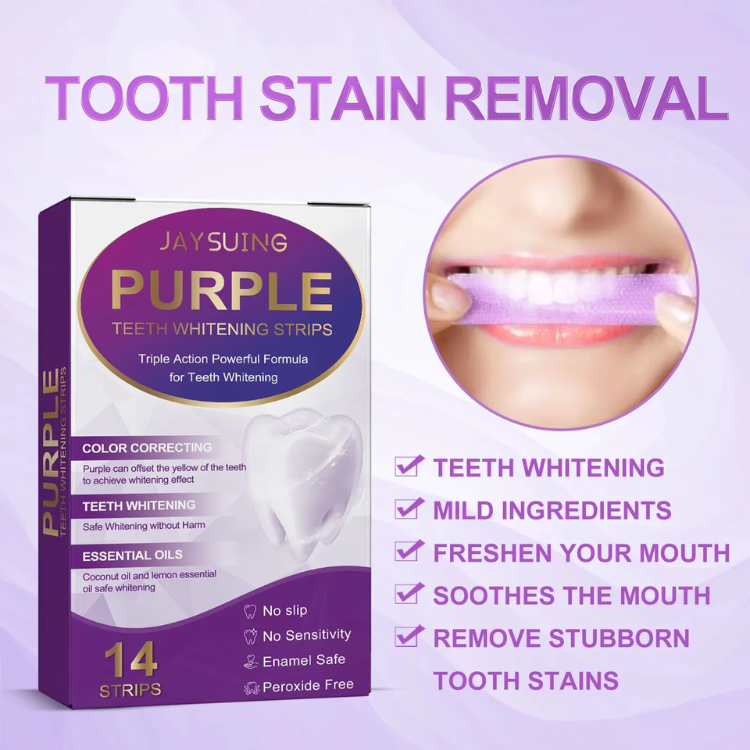 14 Piece - Purple Teeth Whitening Strips